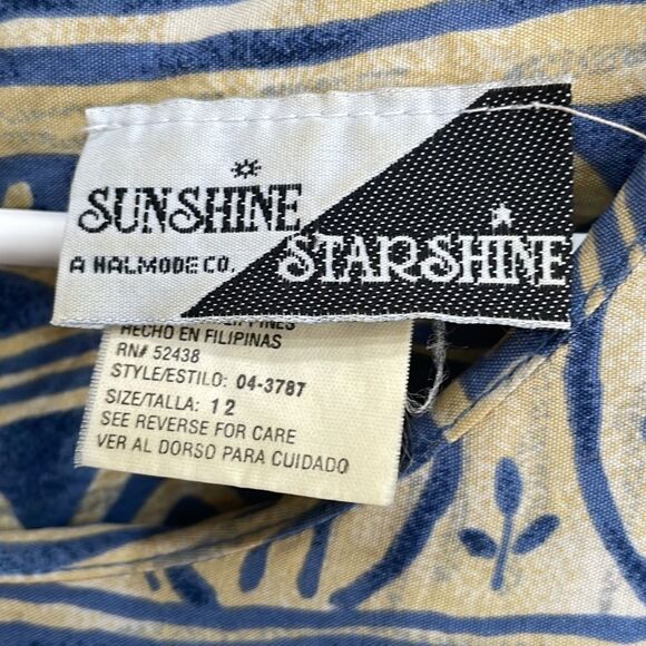 VINTAGE SUNSHINE STARSHINE BATIK PRINT MAXI DRESS - Picture 8 of 8